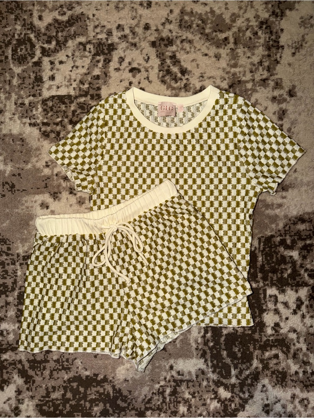 Waffle Knit 2 Piece Lounge Set (XS)